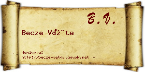 Becze Véta névjegykártya